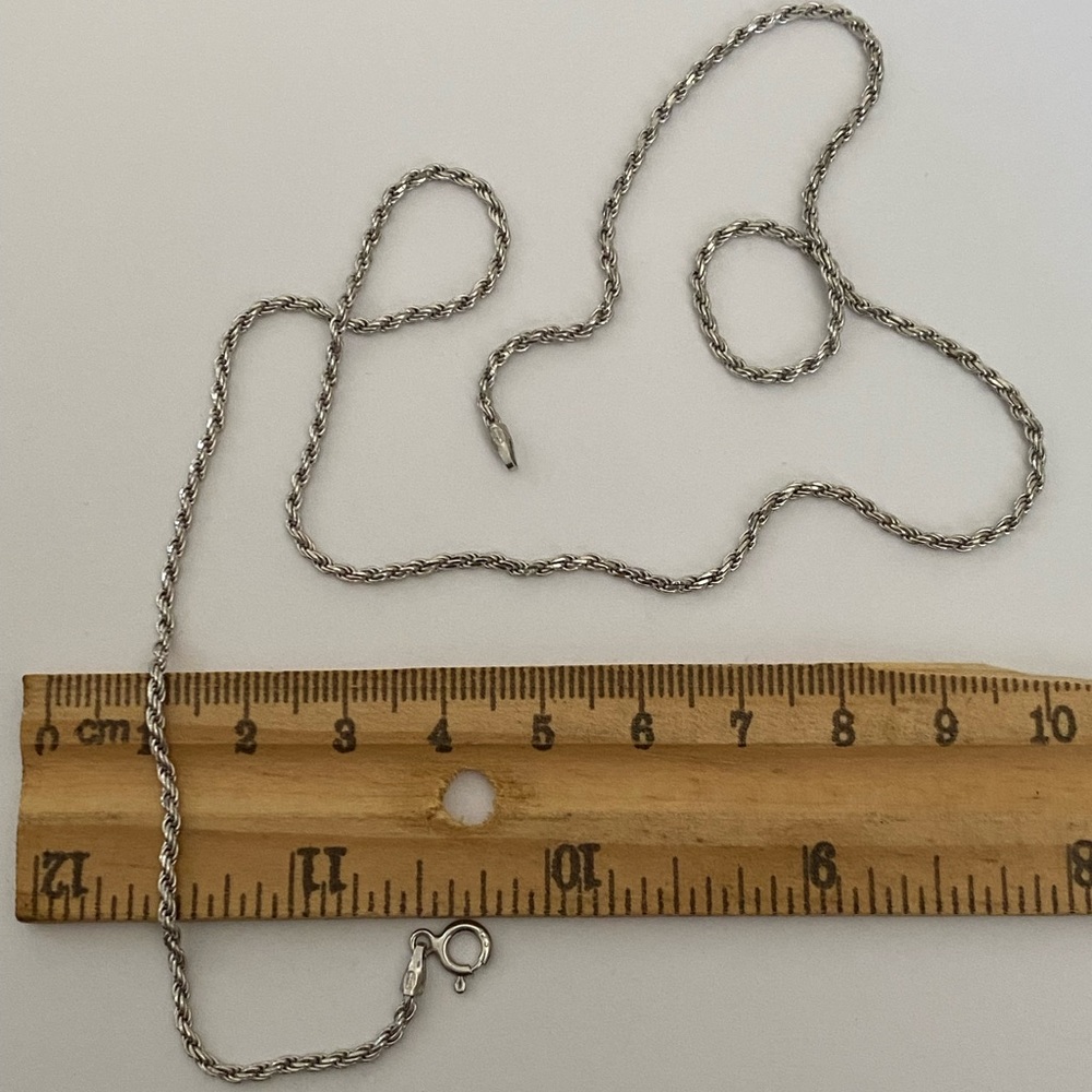 Unisex 2mm rope chain 925 silver necklace 19.5 inches - Picture 4 of 6